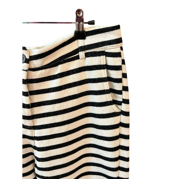 Please by Imperial SPA Italia Women's Cream Black Striped Sweatpant Pants Medium - Picture 3 of 5